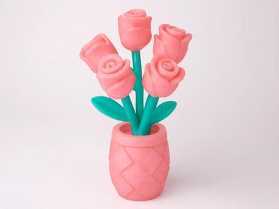 Sweet Rosebuds Sculpture – Playful Rose Floral Art