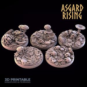 Forest - 5 x Round Base 25/28/30/32mm /Pre-supported/