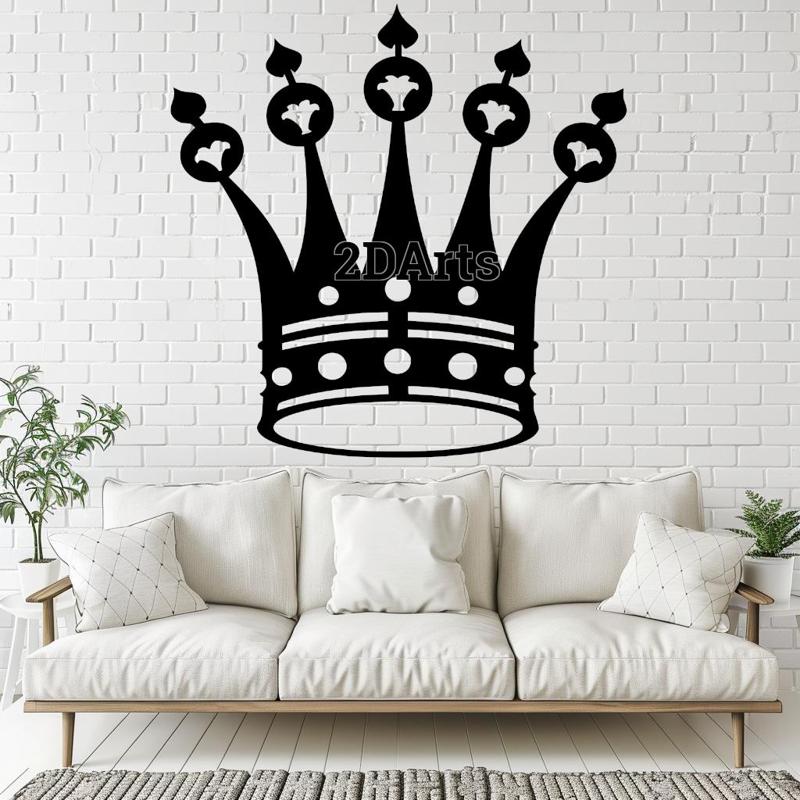 Crown 2D Wall Art/Window Art - Digital STL & SVG File for 3D Printing or Laser Cutting