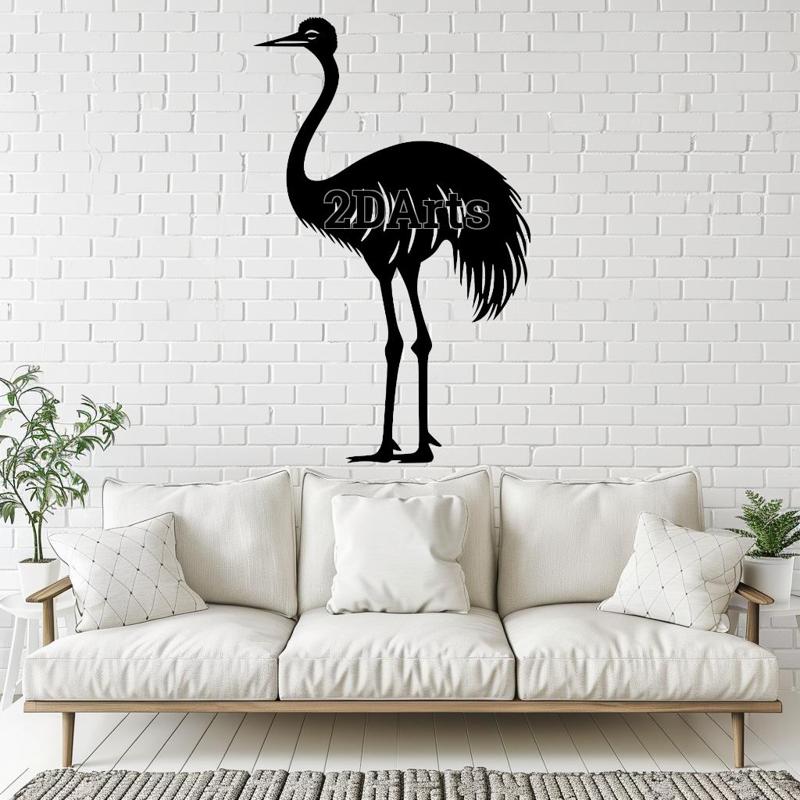 Emu 2D Wall Art/Window Art - Digital STL & SVG File for 3D Printing or Laser Cutting