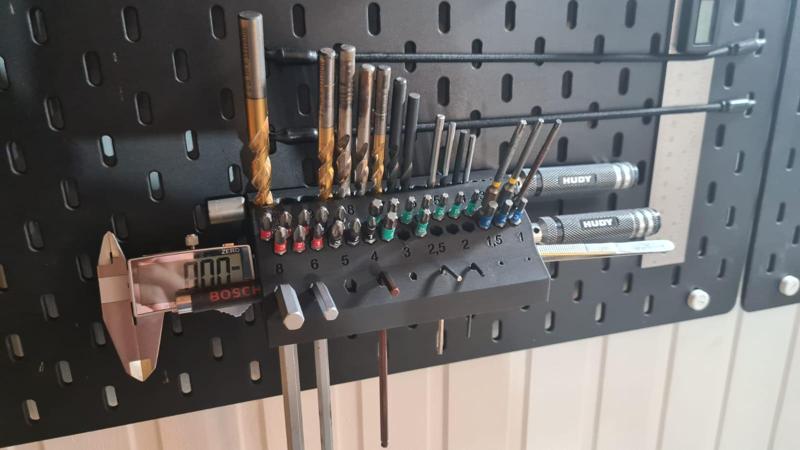 MT1-z³D Multi Toolholder for Skadis and HSW (drill bit / HEX bit / Allenkey / Allen key holder)