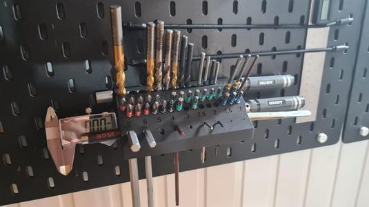 MT1-z³D Multi Toolholder for Skadis and HSW (drill bit / HEX bit / Allenkey / Allen key holder)