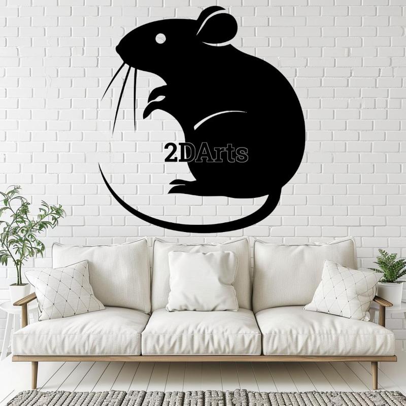 Mouse 2D Wall Art/Window Art - Digital STL & SVG File