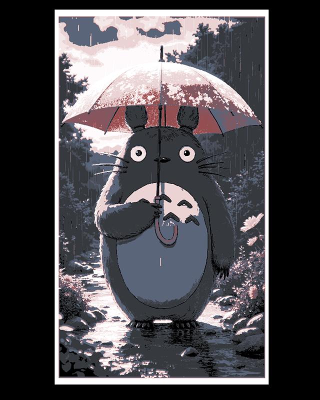 My neighbor Totoro fan art - Him and his umbrella - the sounds of Rain