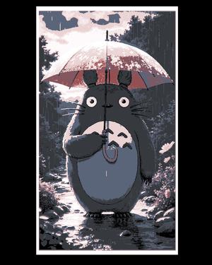 My neighbor Totoro fan art - Him and his umbrella - the sounds of Rain