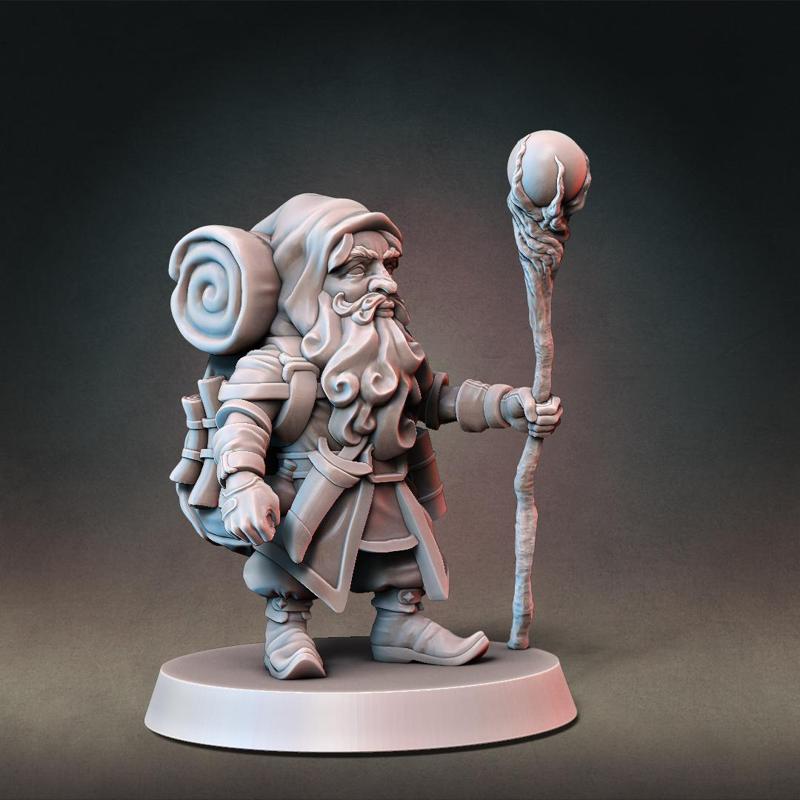 Gnome Wizard Type B w/ Modular Hands (Presupported)
