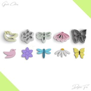 Spring Polymer Clay Cutter Package, 5 Models, 2 Cutter Version, 5 Sizes Included, No: 1092