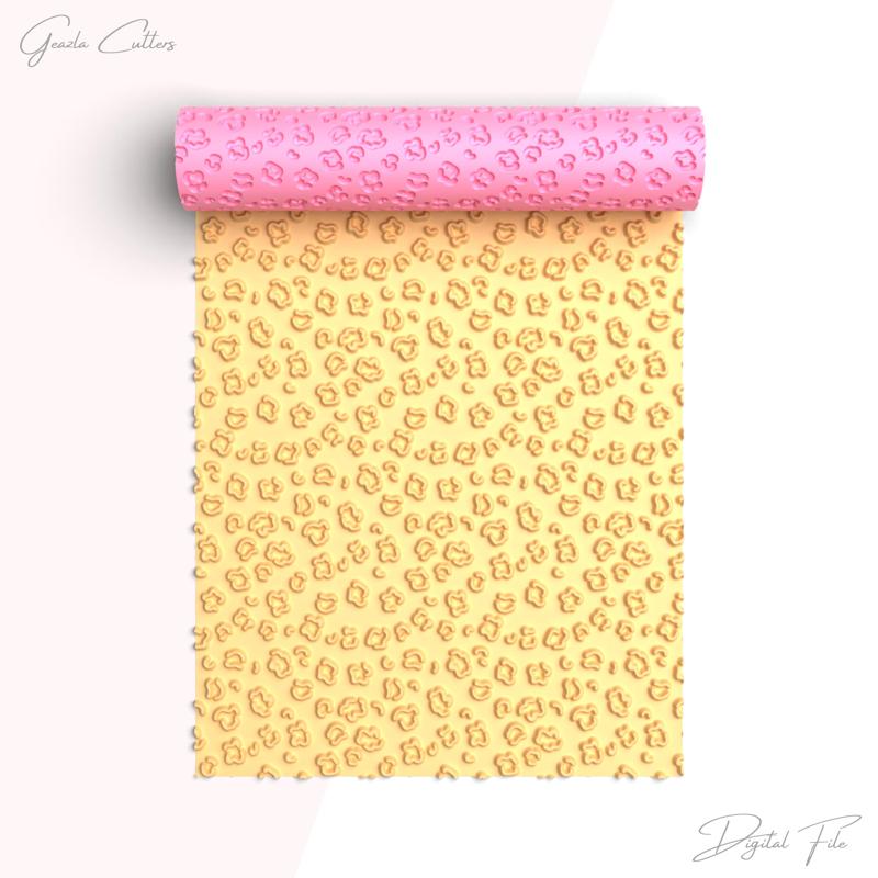 Cheetah Skin Texture Roller For Polymer Clay, Animal Skin Clay Texture Rolling Pin, No: 1407