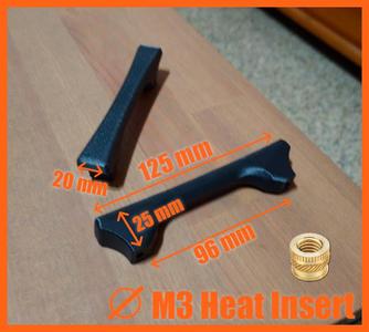Cabinet/Drawer Handle - 96mm hole pattern - M3 heat insert