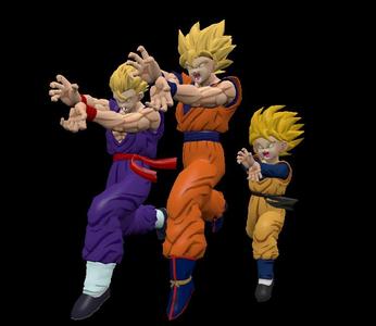 Family Kamehameha (Goten, Goku, & Gohan) from Dragon Ball Z Legends