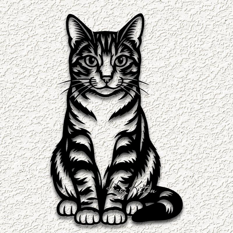 tabby kitty cat wall art home decor