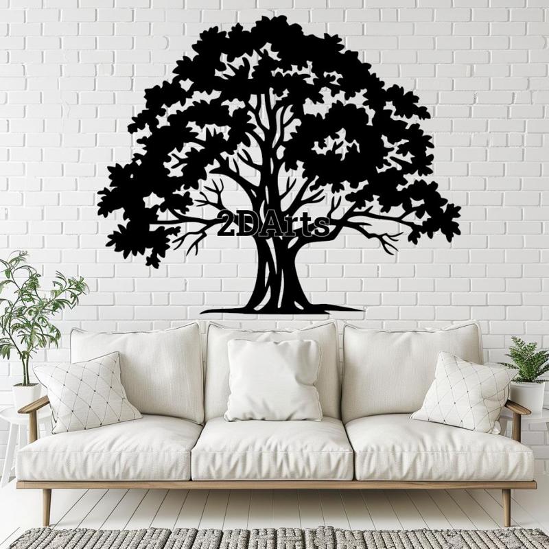 Tree 2D Wall Art/Window Art - Digital STL & SVG File for 3D Printing or Laser Cutting