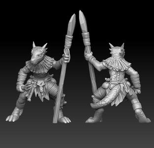 Lizard tribal warrior with spear