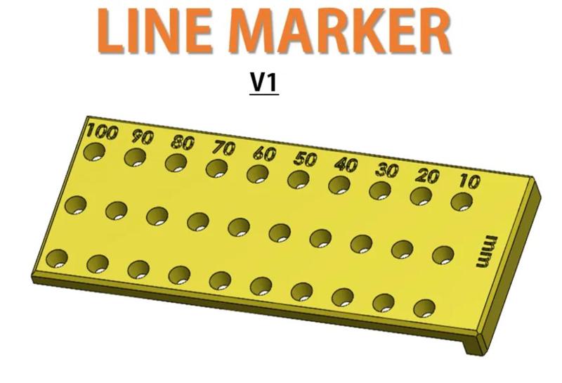 Line marker distance marker gadget and tool