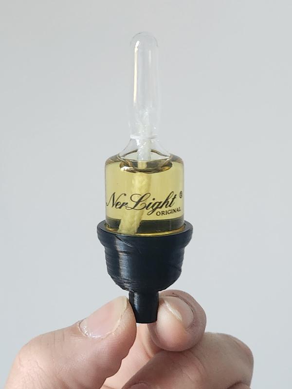 Oil vial adapter for candle Chanukiah / Menorah