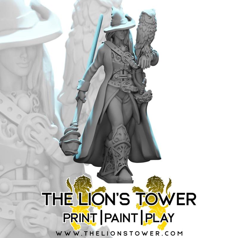 Human Female Battle Mage (32mm Scale Miniature)