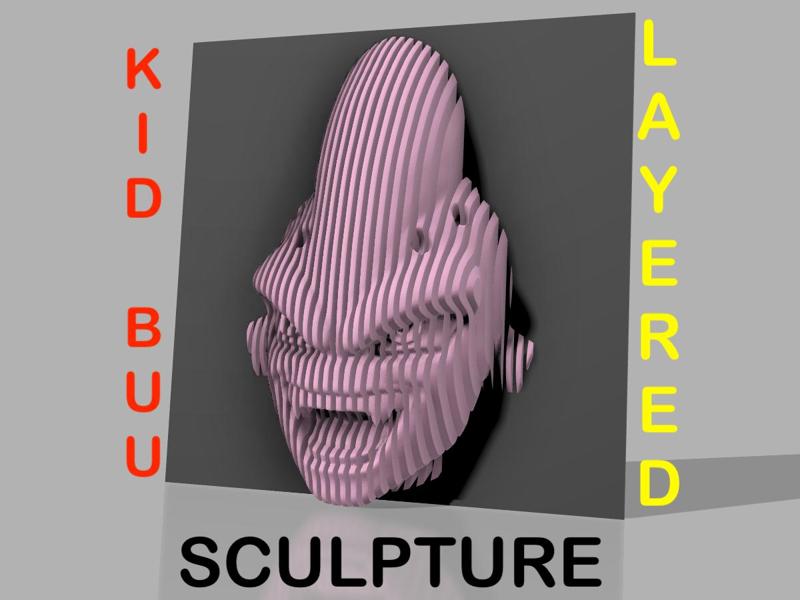 Kid Buu layered sculpture
