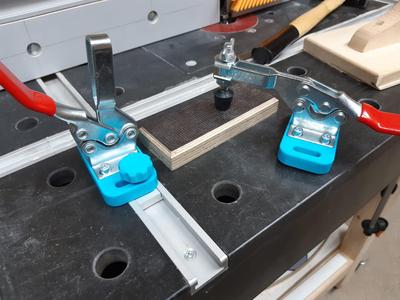 MFT Toggle Clamp GH225D Bench Dog + T-Track Base