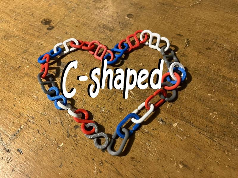 C-shaped, chain links