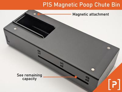 P1S Magnetic Poop Chute Bin with Lid