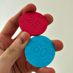 Casino Chips - 1, 5, 10, 25, 50