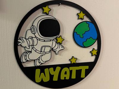 Space Astronaut Customizable Name Sign