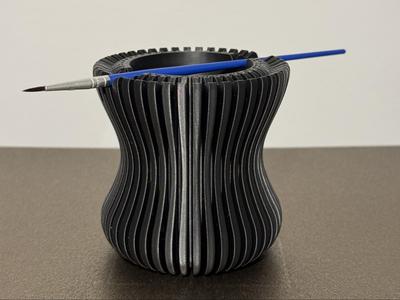 Paint Water Pot With Brush Holder
