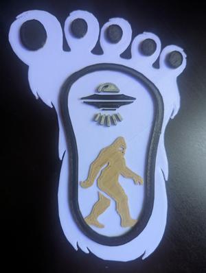 Abducted Bigfoot \ Sasquatch Footprint Multi Color Single Extruder