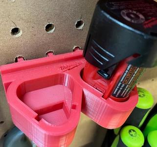 Milwaukee M12 battery holder for pegboard