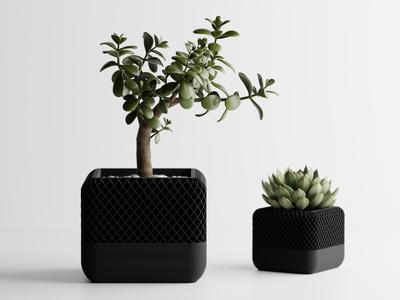 Modern Square Apple Home Pod Style Plant Pot Vases