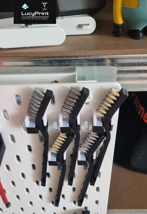 Ikea Skadis system → Wire brush holder
