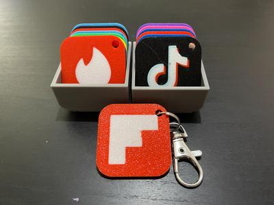 Flipboard - Social App Icon Keyring