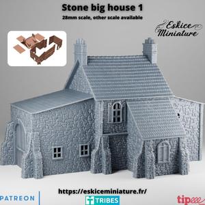Big stone house, FDM friendly - 28mm