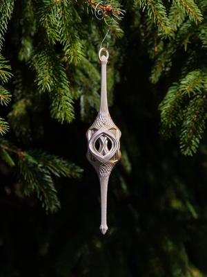 Open Lattice Flare Christmas Stretch Ornament 2024