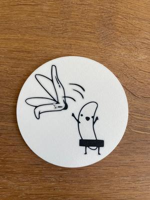 Funny Banana Coaster / Drink / Decor / Coffee / 