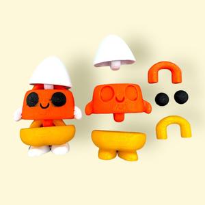Cute Mini Candy Corn Flexy Keychain – No Supports, No AMS Needed