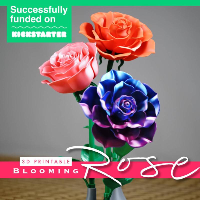 3D Printable Blooming Roses