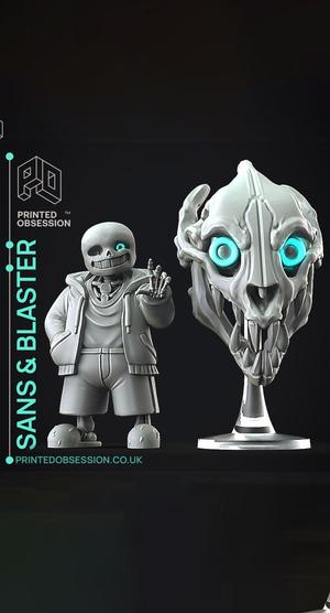 Sans & Gaster Blaster - Undertale - Fan Art