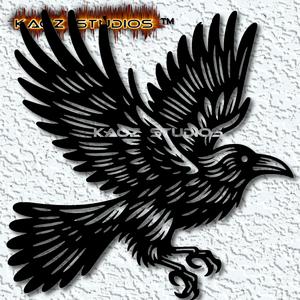 flying crow wall art raven wall decor 2d bird halloween gothic dcoration