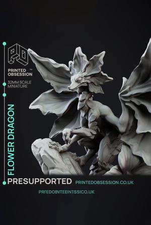 Flower Pseudo Dragon - Elemental Familars - PRESUPPORTED - Illustrated and Stats - 32mm scale			