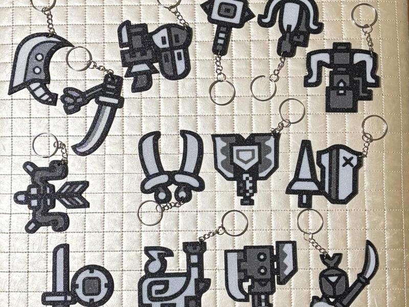 Monster Hunter Weapons Icons Keychain