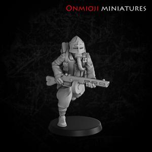 Fanatic soldier woth gun