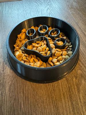 Dog Food Bowl - Slow Feed - Paw Print