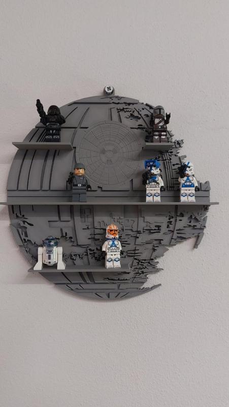 Death Star Minifigure or Funko Bitty wall Stand