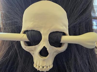 Human Skull Hair Pin