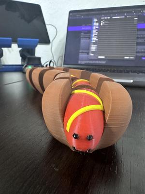 GLIZZIE DRAGON! HOTDOG ARTICULATING, PRINT IN PLACE DRAGON
