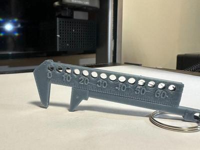 Print In Place Caliper Keyring |+ Ruler & Circles 