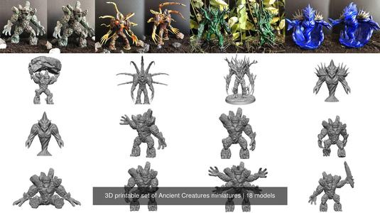 3D printable set of Ancient Creatures miniatures 3D Model Collection
