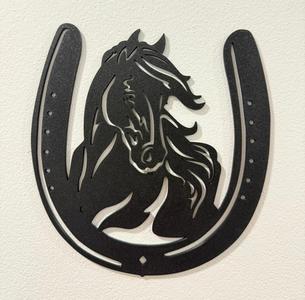 A horse in a horseshoe