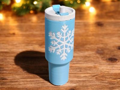 Snowflake tumbler chapstick tube holder keychain